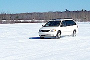 Minivan on Driving Course